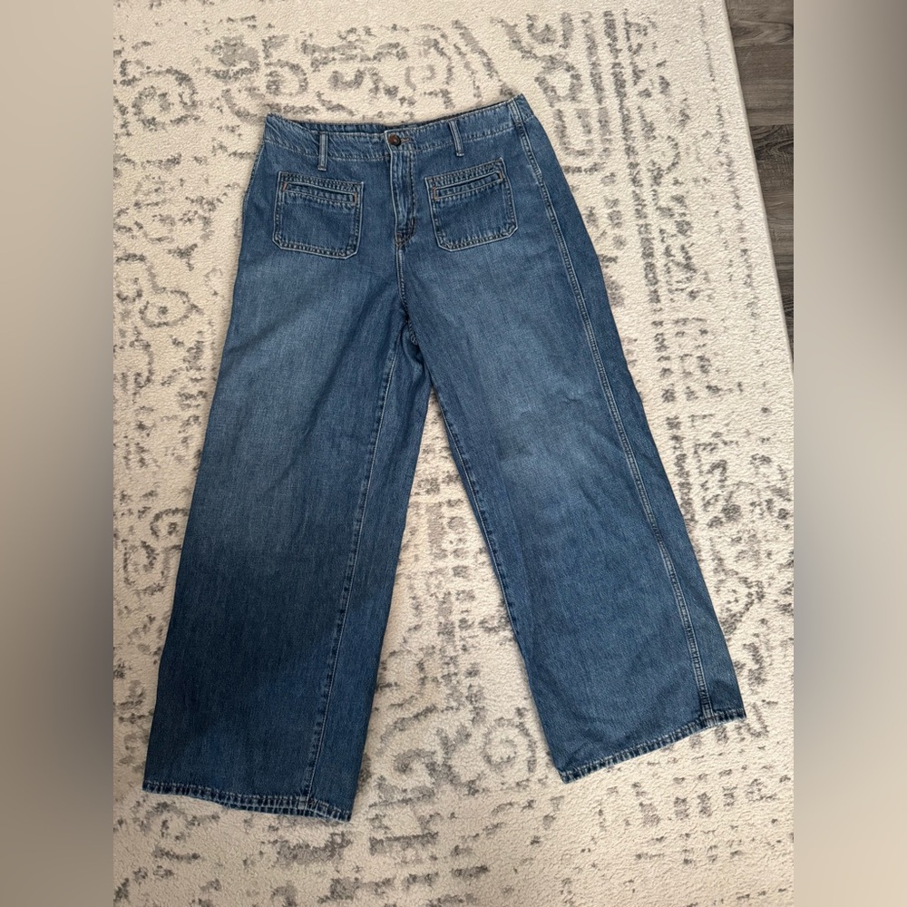 Old Navy Blue Denim Baggy Wide Leg Jeans